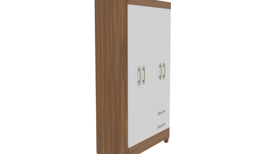 Stylish White Wardrobe 3D Model - Professional 3D Model Render 9