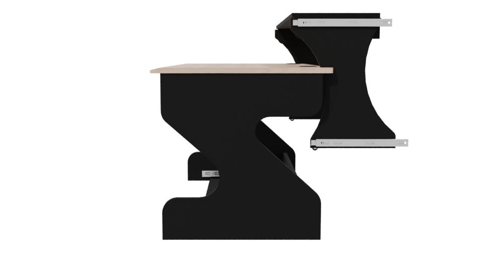 Contemporary Black and Wood Office Desk 3D Model - Professional 3D Model Render 2