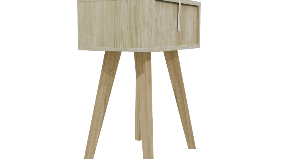 Stylish Wooden Nightstand 3D Model - Professional 3D Model Render 3