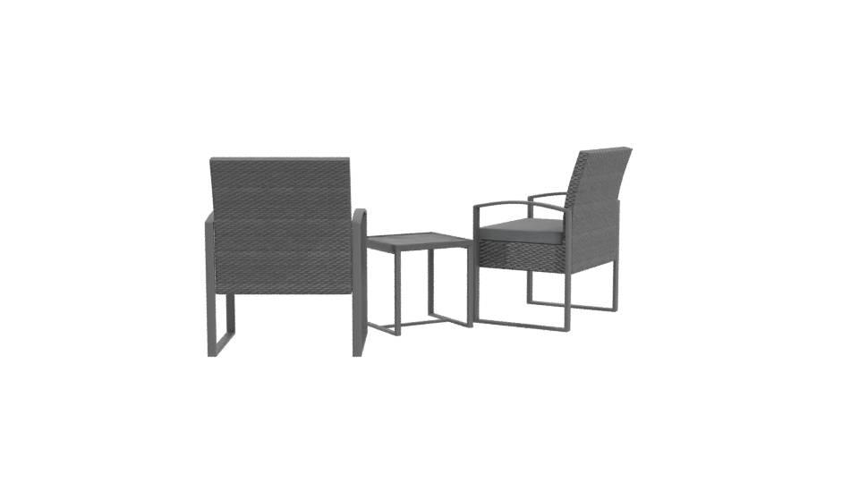 Stylish Outdoor Seating Set 3D - Professional 3D Model Render 4