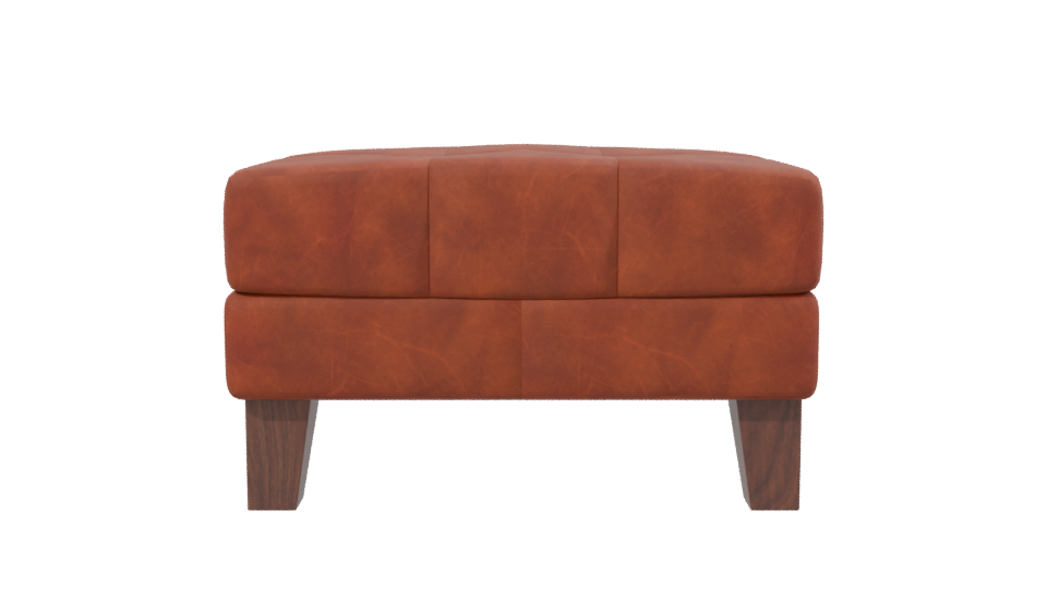 Stylish Leather Ottoman 3D Model - Professional 3D Model Render 2