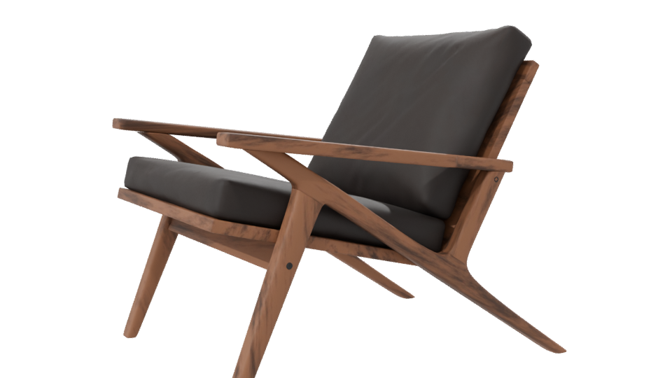Stylish Wooden Lounge Chair 3D - Professional 3D Model Render 7