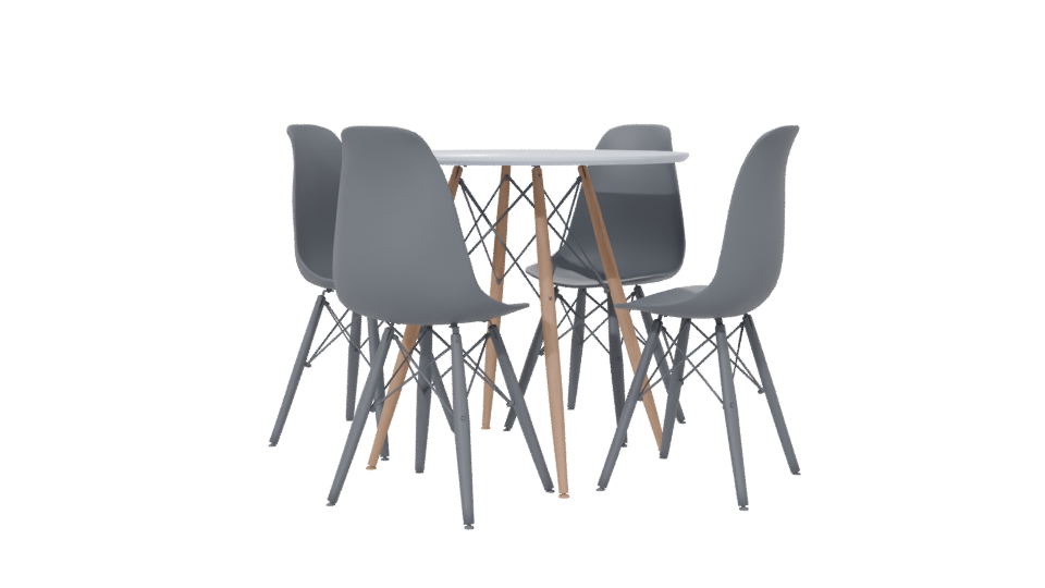 Stylish Dining Table and Chairs Set - Professional 3D Model Render 6