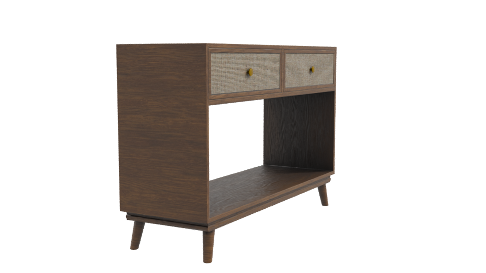 Stylish Vintage Wooden Console Table 3D Model - Professional 3D Model Render 9