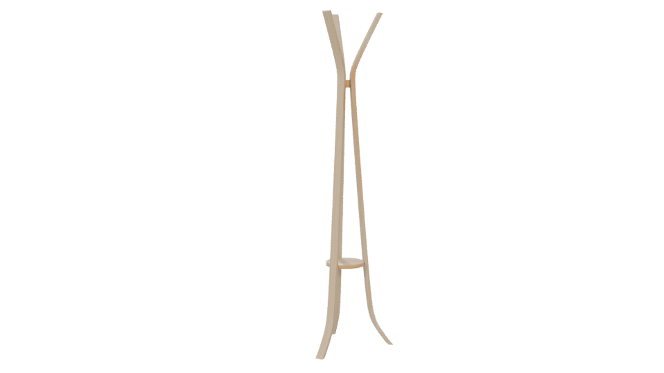 Minimalist Wooden Coat Rack 3D Model - Professional 3D Model Render 6