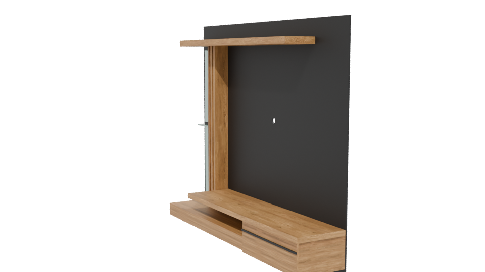 Stylish Wooden Shelf Model 3D - Professional 3D Model Render 13