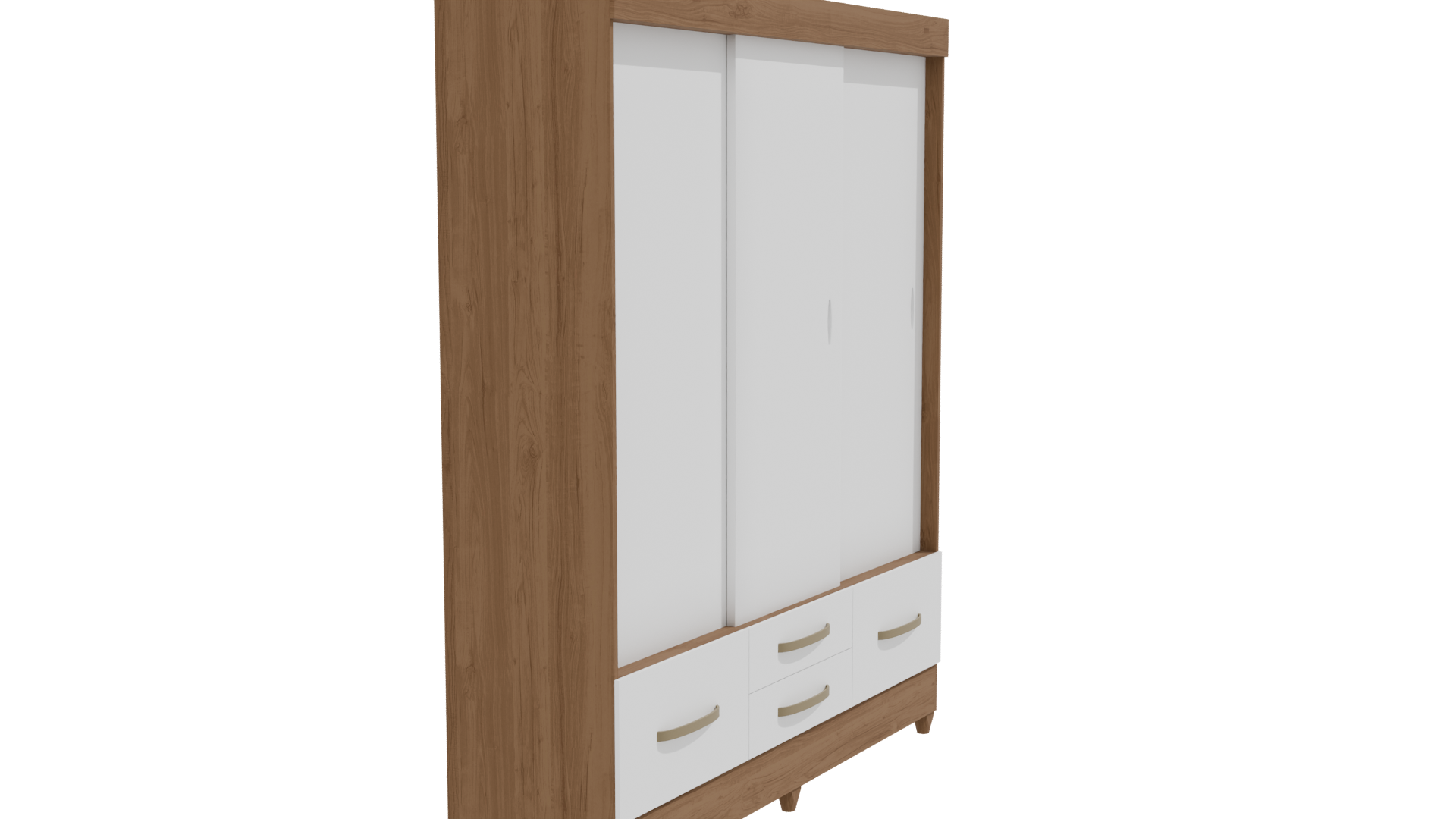 Elegant Wooden Wardrobe 3D Model - Professional 3D Model Render 9