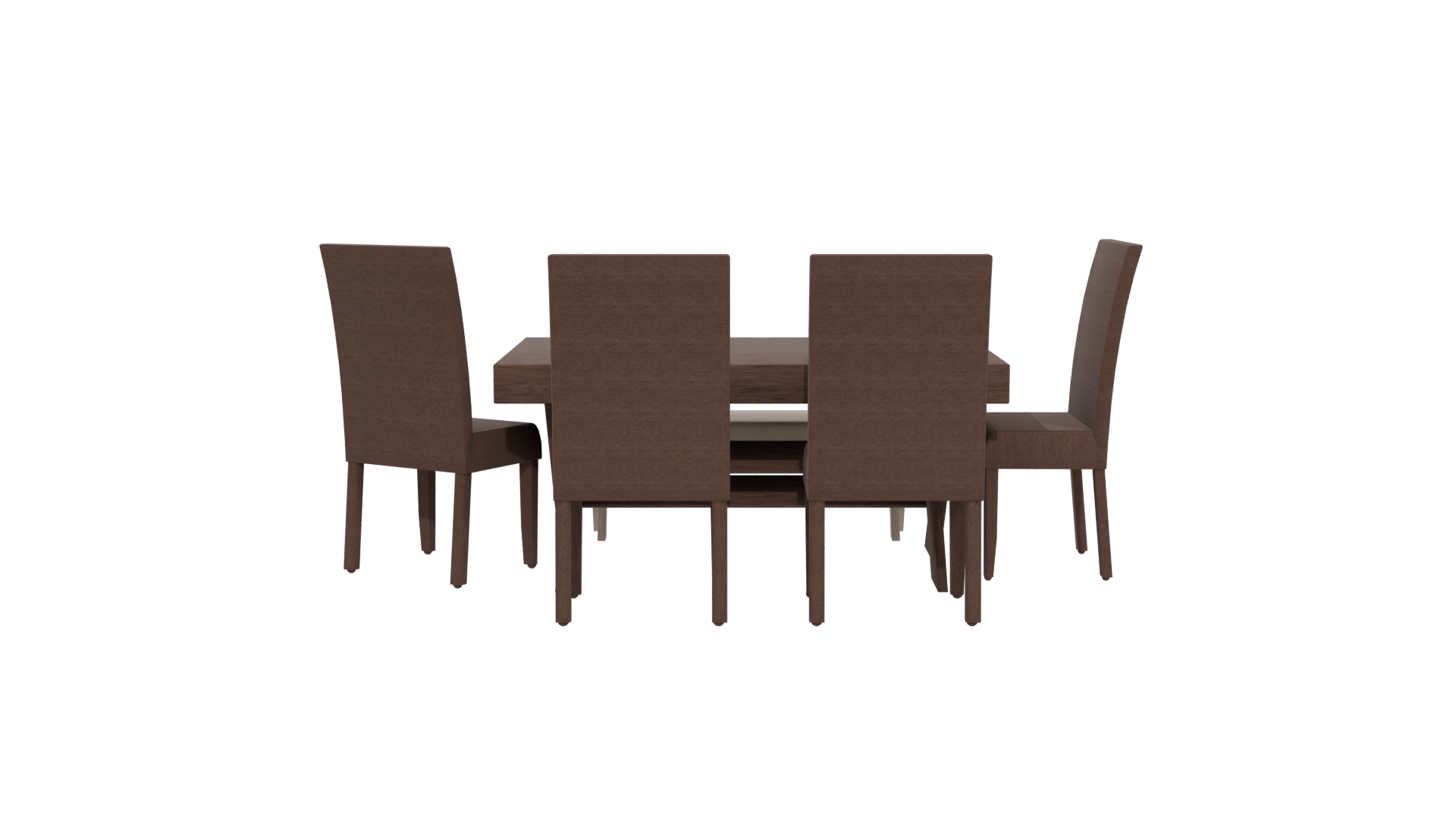 Elegant Wooden Dining Set 3D - Professional 3D Model Render 5