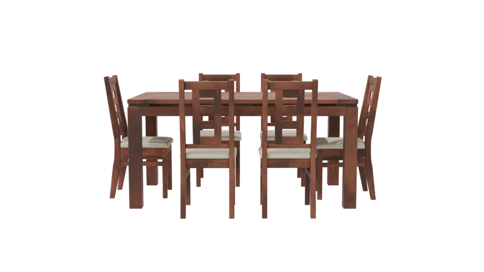 Contemporary Wooden Dining Set 3D Model - Professional 3D Model Render 8
