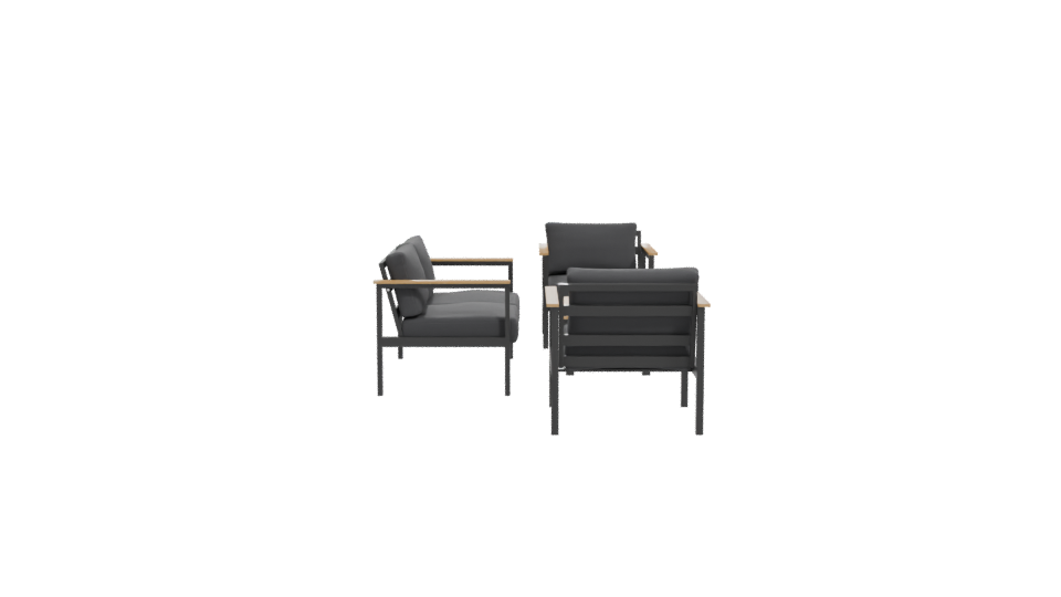 Stylish Outdoor Seating Set 3D Model - Professional 3D Model Render 11