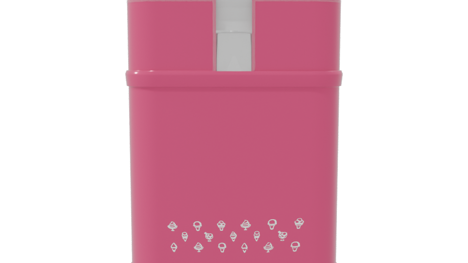 Stylish Pink Mini Fridge 3D - Professional 3D Model Render 8