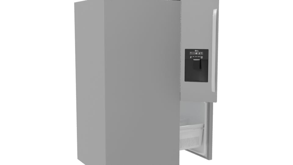 Modern French Door Refrigerator Model - Professional 3D Model Render 7