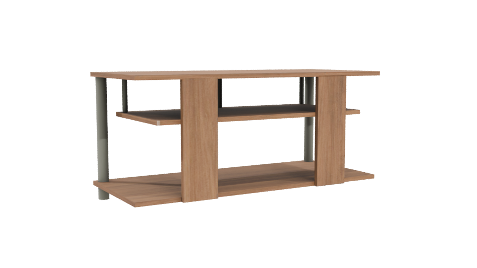 Modern Wooden TV Stand Model - Professional 3D Model Render 4