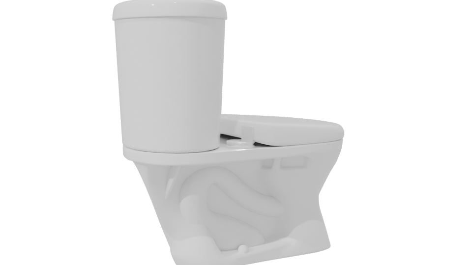 Stylish Ceramic Toilet Model - Professional 3D Model Render 7
