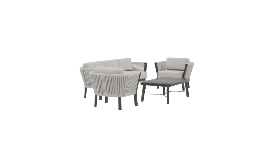Stylish Outdoor Sofa Set 3D - Professional 3D Model Render 9