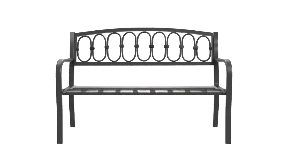 Stylish Outdoor Metal Bench 3D - Professional 3D Model Render 11