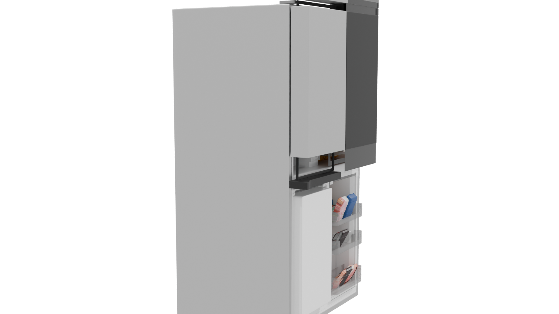Stylish Modern Refrigerator 3D - Professional 3D Model Render 9