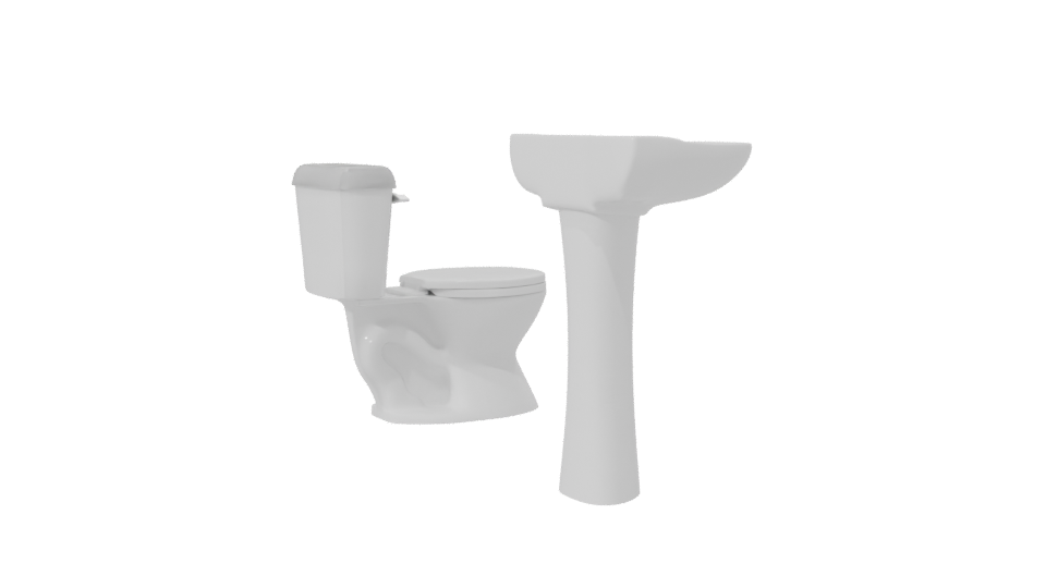 Elegant Bathroom Sink and Toilet - Professional 3D Model Render 7