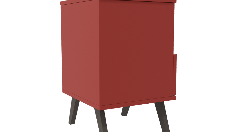 Stylish Red Nightstand 3D Model - Professional 3D Model Render 7