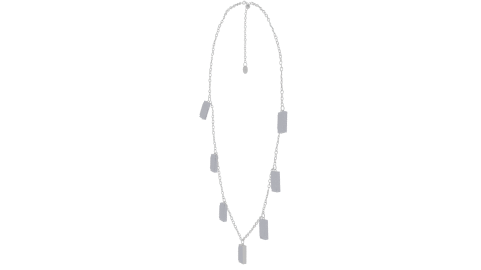 Elegant Silver Chain Necklace with Gemstone Accents - Professional 3D Model Render 13
