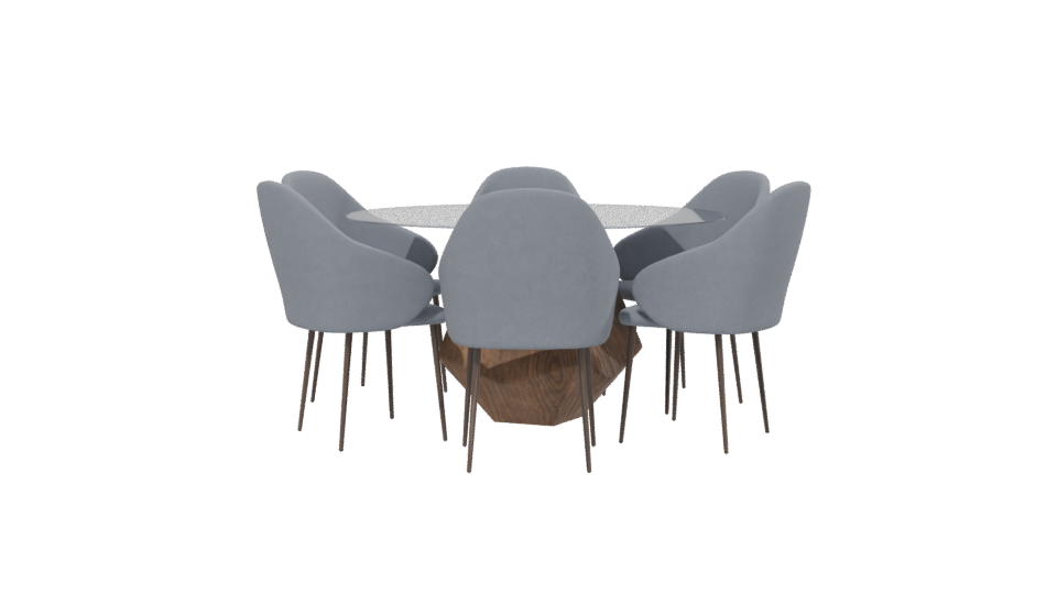 Round Dining Table Set 3D - Professional 3D Model Render 13