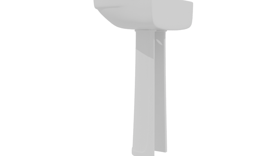 Elegant Pedestal Sink Model 3D - Professional 3D Model Render 3