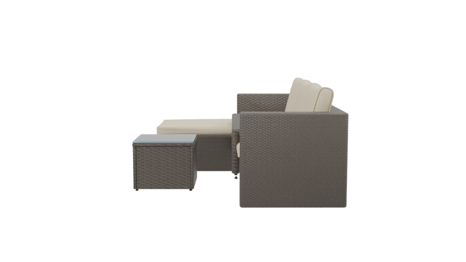 Contemporary Outdoor Sectional Sofa Set 3D Model - Professional 3D Model Render 2
