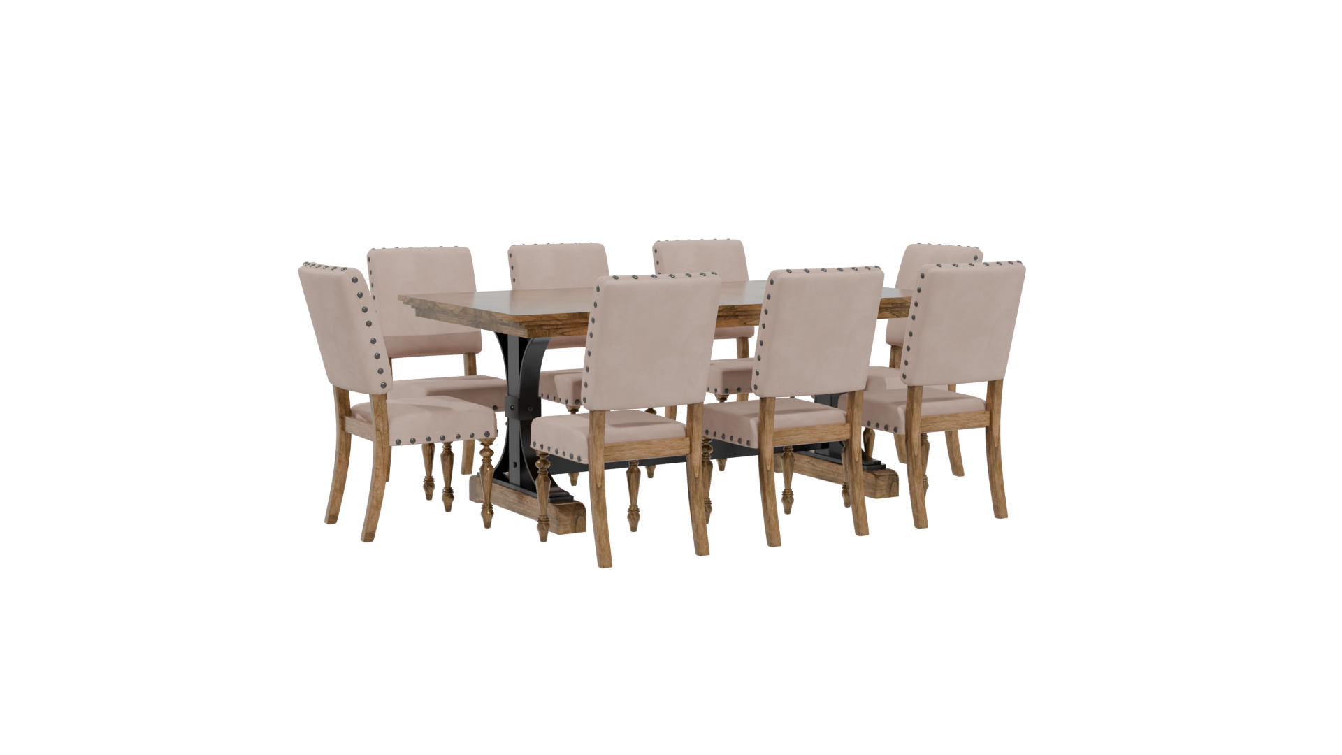 Elegant Dining Table Set 3D - Professional 3D Model Render 4