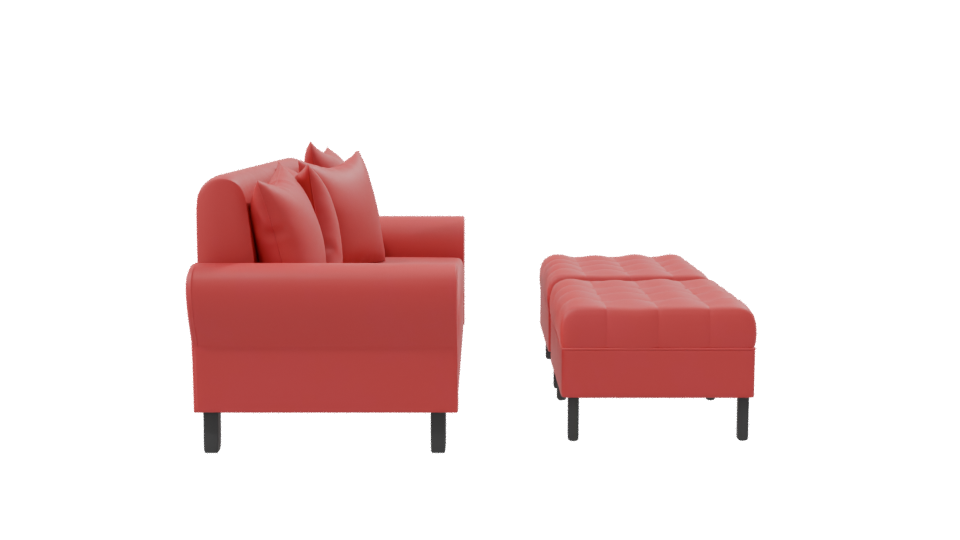 Stylish Red Sofa Model 3D - Professional 3D Model Render 8