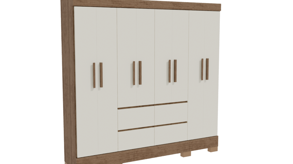 Stylish Wooden Wardrobe 3D Model - Professional 3D Model Render 10