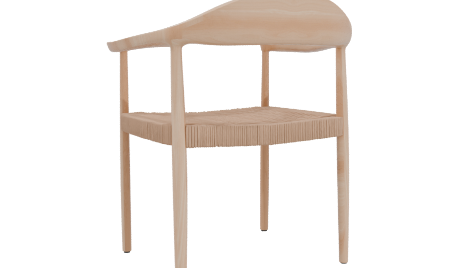 Stylish Minimalist Wooden Chair - Professional 3D Model Render 4