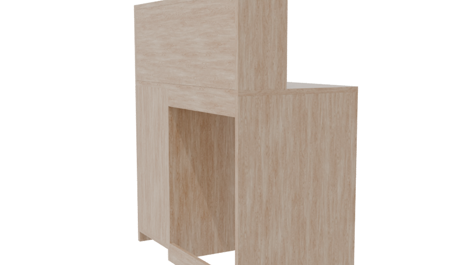 Minimalist Wooden Desk Model - Professional 3D Model Render 7