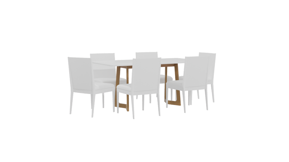 Stylish Modern Dining Table with Chairs 3D Model - Professional 3D Model Render 4
