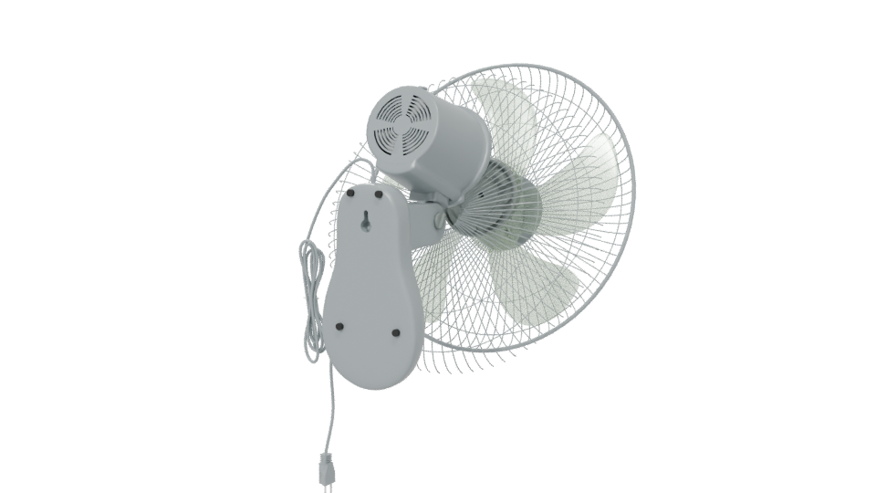 Stylish Wall Mount Fan Model - Professional 3D Model Render 6