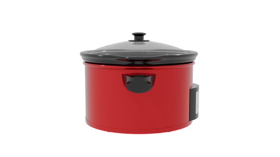 Sleek Red Electric Slow Cooker 3D Model - Professional 3D Model Render 8