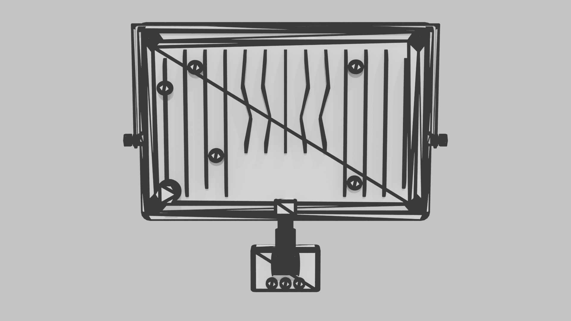 100W LED Reflector Light 3D - Professional 3D Model Render 8
