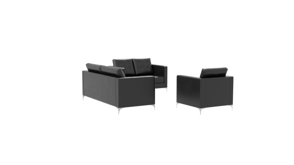 Stylish Leather Sofa Set 3D - Professional 3D Model Render 7