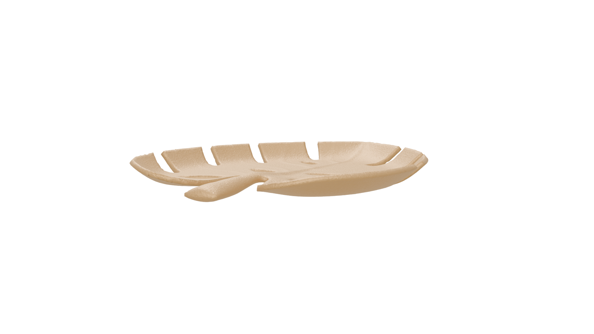 Stylized Leaf-Shaped Decorative Plate - Professional 3D Model Render 6