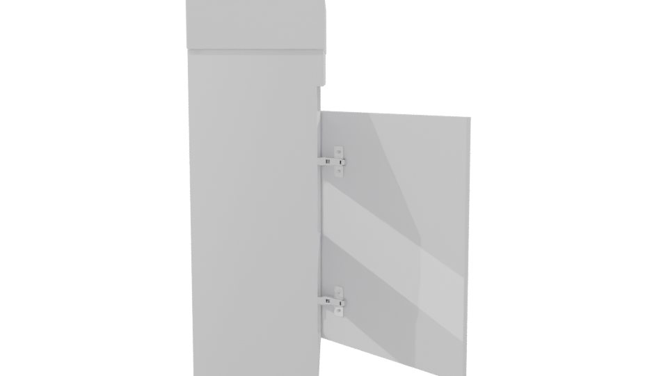 Minimalist White Cabinet Model - Professional 3D Model Render 8