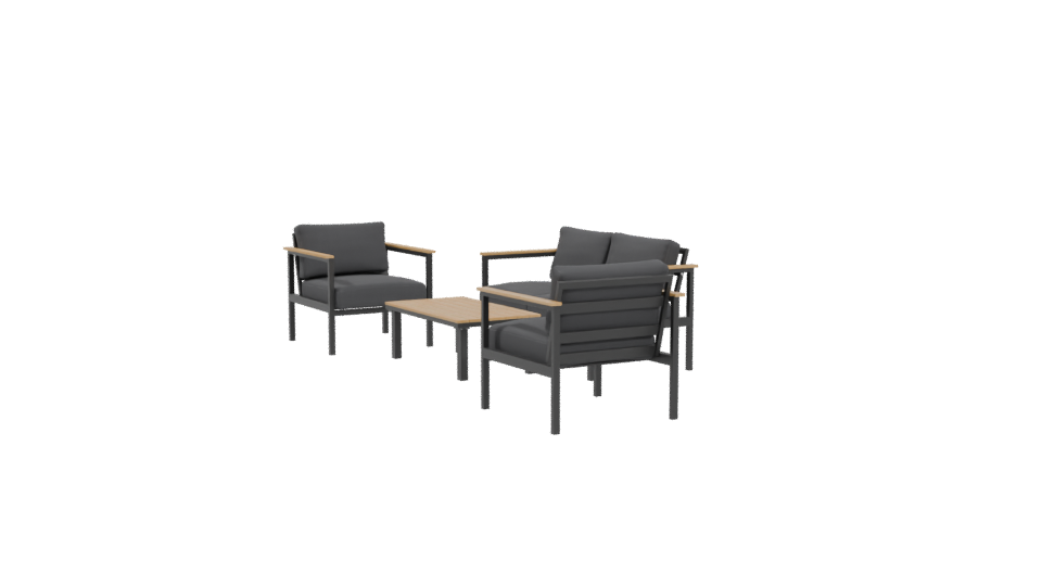 Stylish Outdoor Seating Set 3D Model - Professional 3D Model Render 4