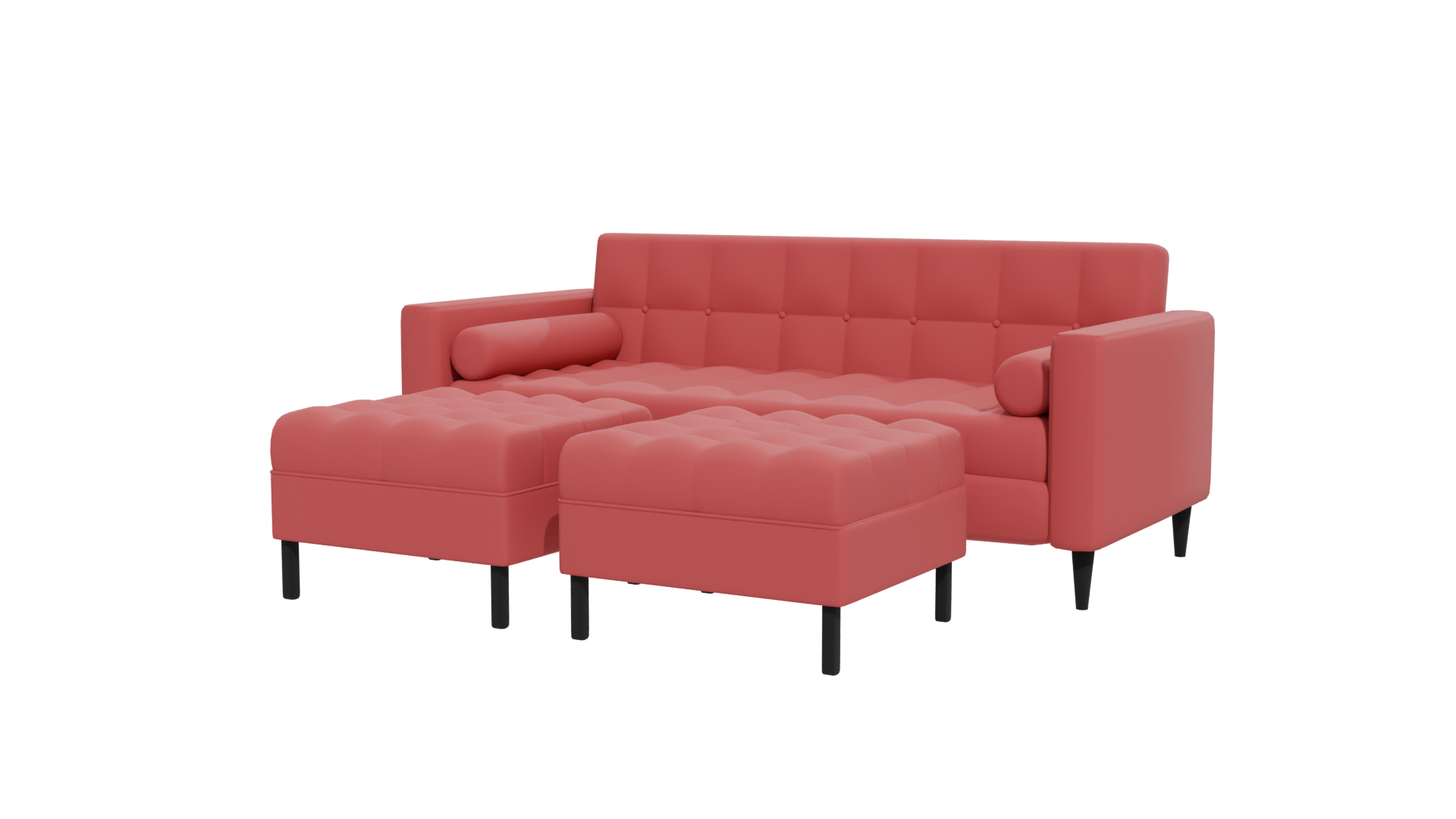 Stylish Upholstered Sectional Sofa 3D Model - Professional 3D Model Render 12