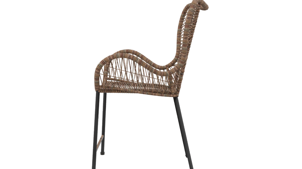 Modern Rattan Bar Chair 3D - Professional 3D Model Render 2