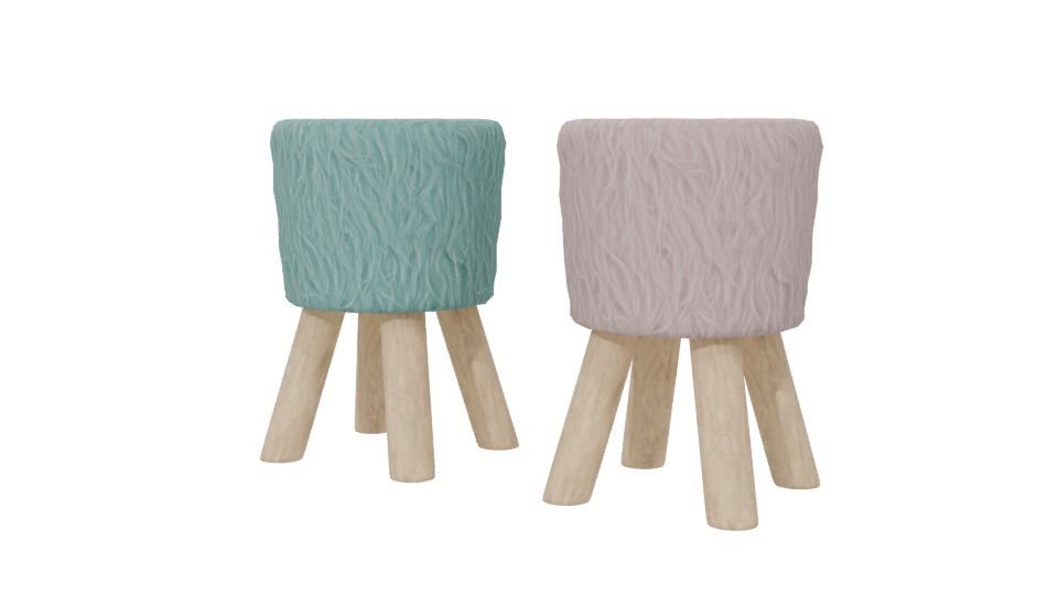 Stylized Colorful Stool 3D Model - Professional 3D Model Render 6