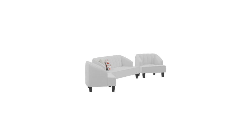 Elegant White Sofa Set 3D - Professional 3D Model Render 9