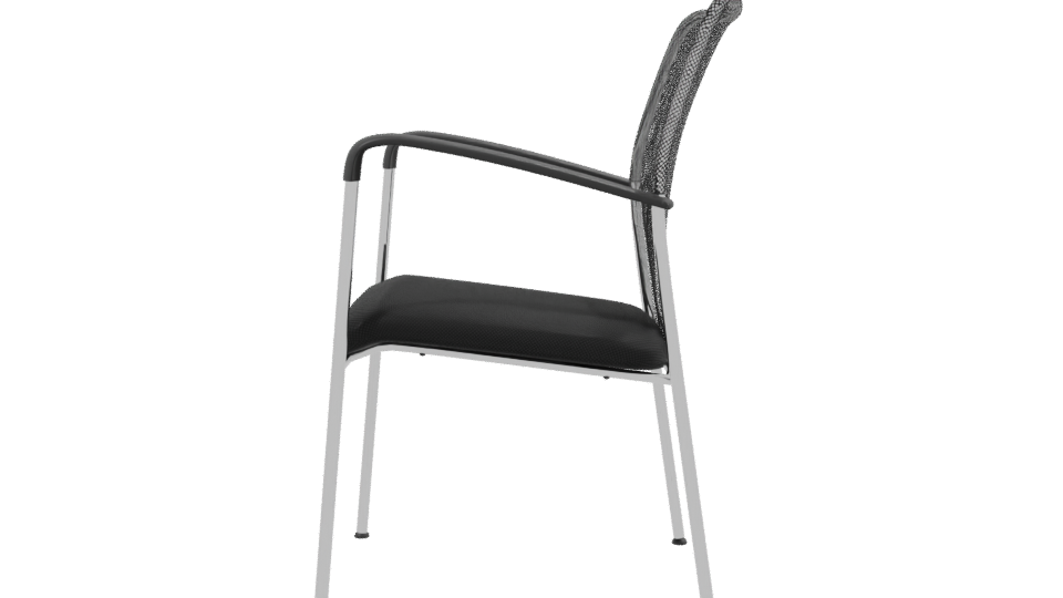 Stylish Black Office Chair Model - Professional 3D Model Render 2