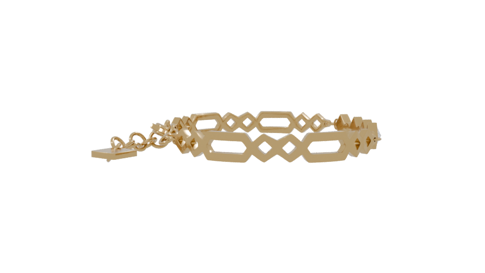 Elegant Gold Bracelet with Crystal Accents 3D Model - Professional 3D Model Render 8