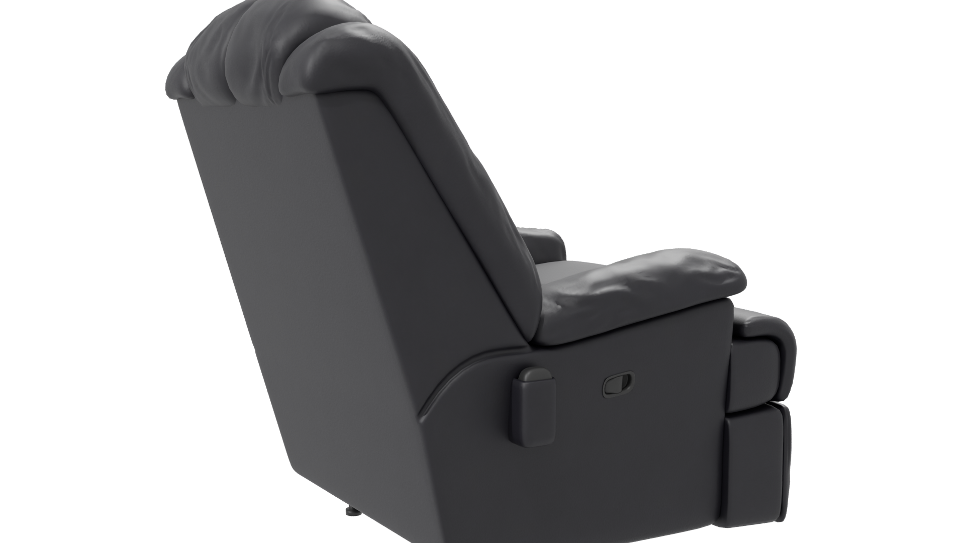 Realistic Black Leather Recliner Armchair 3D Model - Professional 3D Model Render 7