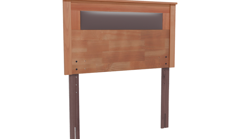 Stylish Wooden Bed Headboard 3D Model - Professional 3D Model Render 10