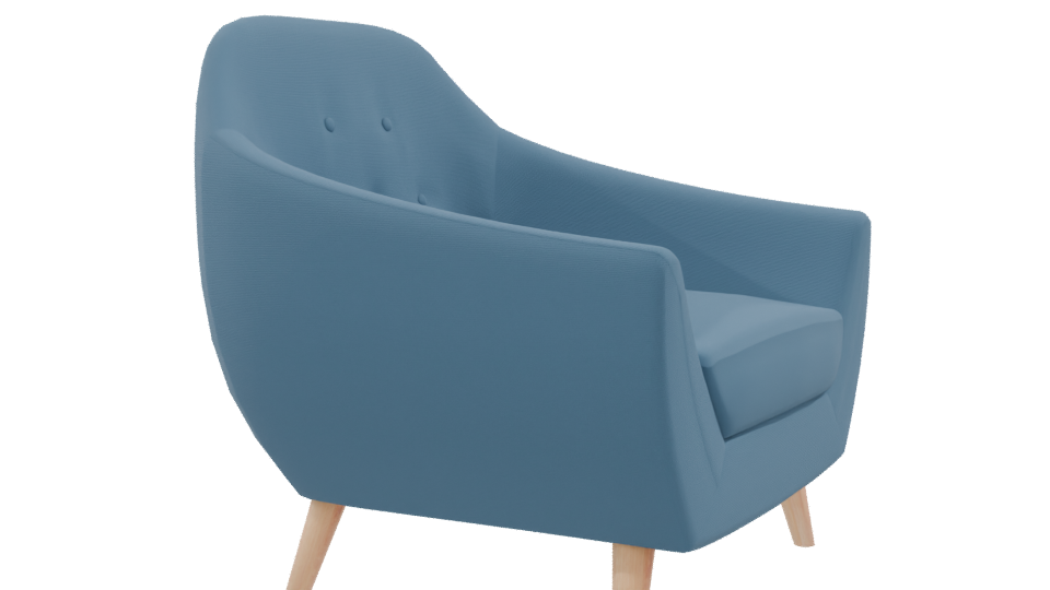 Stylish Blue Accent Chair 3D - Professional 3D Model Render 9