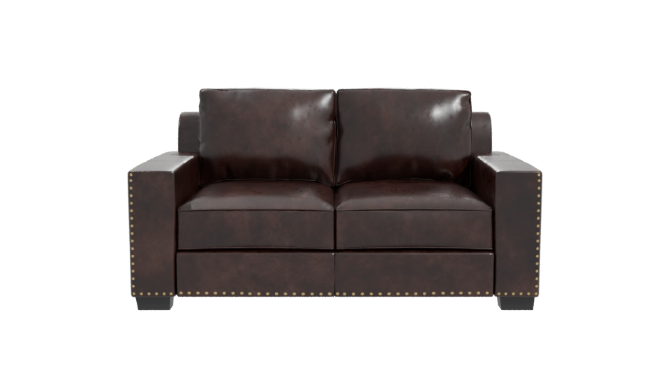 Elegant Brown Leather Sofa Model - Professional 3D Model Render 11